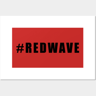 Red Wave Hashtag Posters and Art